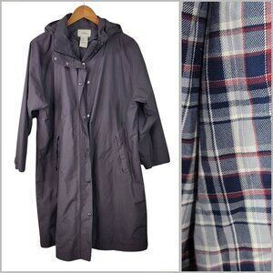 LL Bean All Weather Jacket Coat Plus 1X Removable Wool Liner Warm Hooded Brown